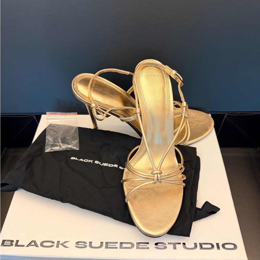 BLACK SUEDE STUDIO FERN 100 SANDAL